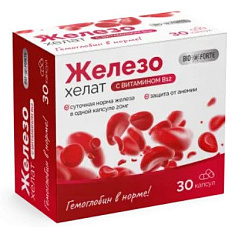 BioForte Железо + Витамин В12 капсулы 275мг №30