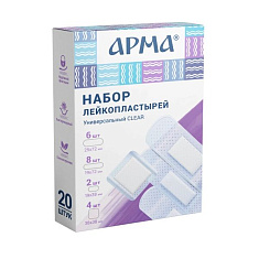 Арма Лейкопластыри бактерицидные набор универсальный Clear N20
