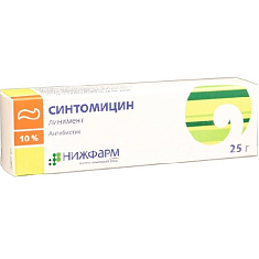 Синтомицина линимент 10% 25г Нижфарм АО