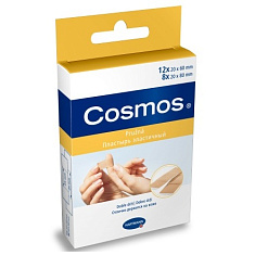 Космос (COSMOS) textil elastic Пластырь-пластинки эластичный цвета кожи 2 размера 20шт