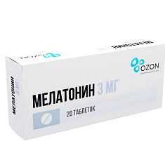 Мелатонин таблетки п.п.о 3мг N20 Озон