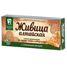 Живица Алтайская смолка жевательная из смолы кедра N4 с пчелиным воском