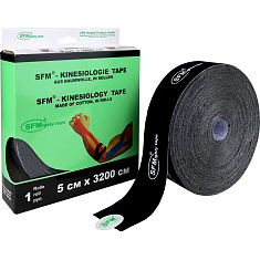 Кинезио тейп SFM-Plaster на хлопковой основе 5х3200см черный