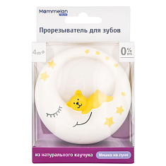Mammelan Прорезыватель для зубов из натурального каучука Мишка на луне №1