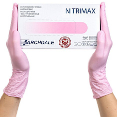 Archdale Nitrimax Перчатки смотровые нитриловые нестерильные неопудренные текстурированные S N50 пар розовый