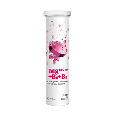 Vitateka Магний B6 + B9 со вкусом ягодный микс шипучие таблетки 3800мг №20