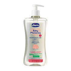 Chicco Пена для ванн 2в1 мицеллярная Baby Moments для детей с 0 лет 500мл