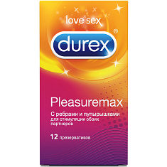 ДЮРЕКС ПРЕЗЕРВАТИВЫ Pleasuremax с ребрами и пупырышками №12