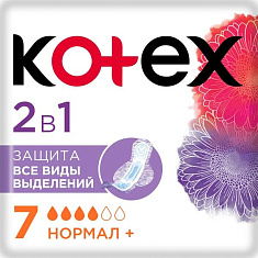 Прокладки Котекс 2в1 нормал+ 7шт
