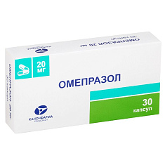 Омепразол капсулы кишечнорастворимые 20мг N30 Канонфарма