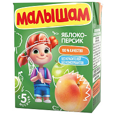 ФрутоНяня Малышам Нектар яблочно-персиковый неосветленный 5 мес. тетра пак 200 мл