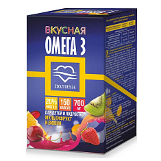 Вкусная Омега-3 со вкусом вишни, со вкусом мультифрукт капсулы 700мг N150