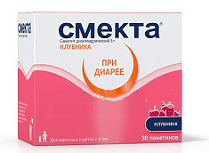 Смекта порошок для суспензии для внутреннего применения клубника 3г 3,76г N30