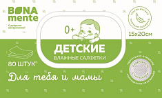 Влажные салфетки Bona Mente! детские с клапаном №80