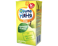 ФрутоНяня Сок из яблок прямого отжима 200мл