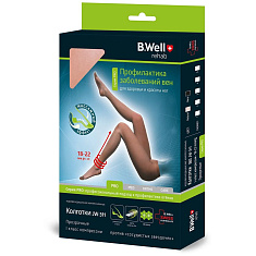 B.Well Колготки MED JW-321 компрессионные прозрачные 22-32 мм рт.ст. 2 класс р.4 Natural