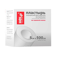 Help Пластырь фиксирующий на тканевой основе 5х500см