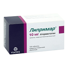 Липримар таблетки п.п.о. 10мг N100