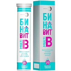 Бинавит Multi B таблетки шипучие 3,8г N20 В-Мин+
