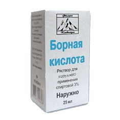 Борная кислота раствор 3% 25мл Флора Кавказа