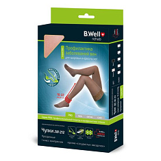 B.Well Чулки PRO JW-212 компрессионные прозрачные 18-22 мм рт.ст. 1 класс р.3 Nero