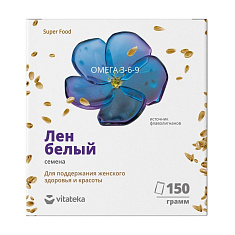Vitateka Лен белый женская красота семена 150г Биокор