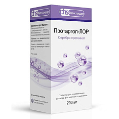Протаргол-Лор 200мг таблетки для раствора N2 + флакон+крышка-пипетка