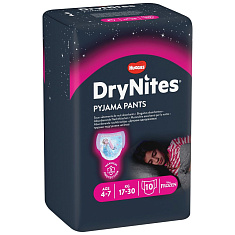 Huggies Drynites трусики-подгузники ночные для девочек 4-7лет 10шт