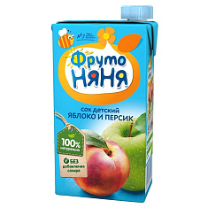 ФрутоНяня Сок яблочно-персиковый неосветленный 500мл