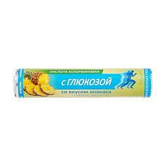 Аскорбинка с глюкозой 30мг и фруктовым вкусом таблетки Ананас 2,9г N14 крутка Витатека