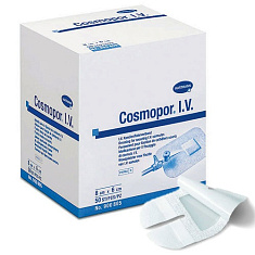 Самокл.повязки д/фикс.катетеров, 8х6см; 50шт. COSMOPOR I.V.