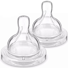 Авент Соска силиконовая Anti-Colic средний поток с 3 мес. №2 SCY763/02