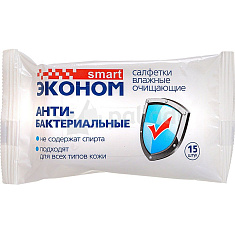 Салфетки влажные Эконом смарт антибактериальные N15
