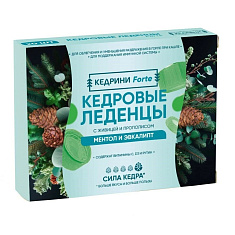 Кедровые леденцы с живицой и прополисом со вкусом ментол и эфкалипт 3,2г N20