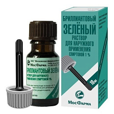 Бриллиантовый зеленый р-р д/наруж прим спиртовой 1% 10мл N1 фл
