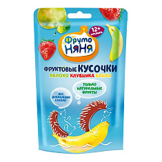 ФрутоНяня Фруктовые кусочки из яблок, клубники и бананов 15г Прогресс