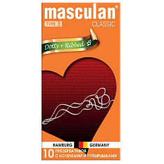 Masculan презервативы Masculan3 Classic №10 с колечками и пупырышками