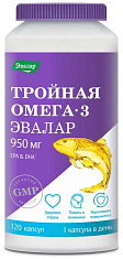 Тройная Омега-3 Эвалар 950мг капсулы 1300мг N120