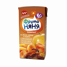 ФрутоНяня Компот из яблок с изюмом и курагой 200мл