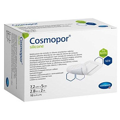 Cosmopor Silikon Повязка впитывающая пластырного типа с контактным слоем из силикона 7,2х5см N10