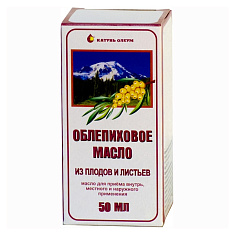 Облепиховое масло из плодов и листьев 50мл стекл. фл Катунь-Олеум