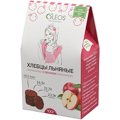Олеос хлебцы льняные с яблоком 100гр