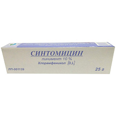 Синтомицина линимент 10% 25г Тульская ФФ