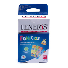Teneris Fun Kids Лейкопластырь бактерицидный на полимерной основе с рисунками 56х19мм №20