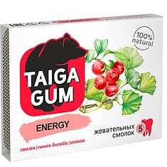 Taiga Gum Energy Смолка жевательная из смолы лиственницы сибирской с пчелиным воском драже в растительной пудре N5