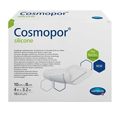 Cosmopor Silikon Повязка впитывающая пластырного типа с контактным слоем из силикона 10х8см N10