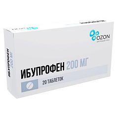 Ибупрофен таблетки п.п.о 200мг N20 Озон