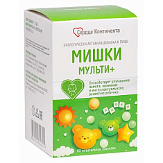 Сердце Континента Мишки Мульти+ пастилки жевательные 2г №60