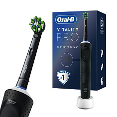 Oral-B Зубная щетка электрическая Vitality PRO тип 3708 с насадкой Crossaction черная