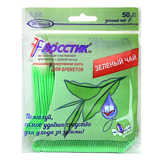 Dr Steve Зубочистка с нитью для брекетов зеленый чай 50шт